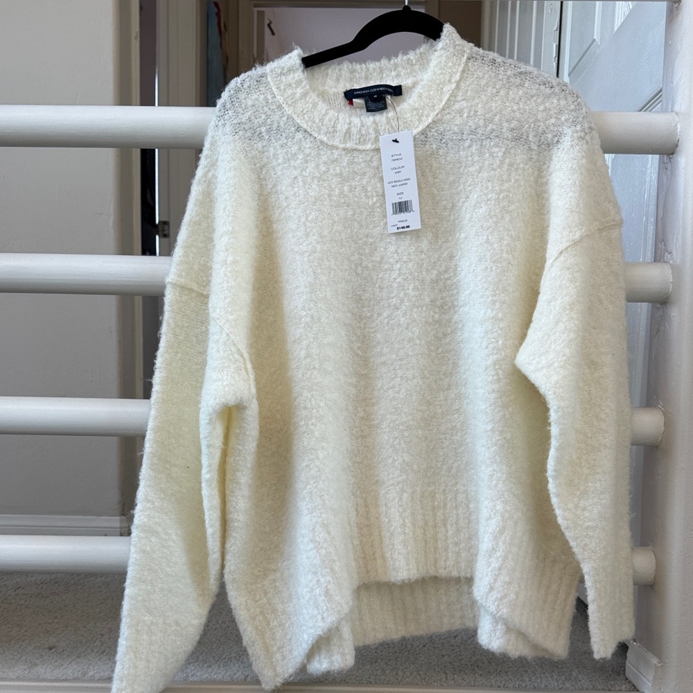 French Connection Cozy White Sweater SZ M NWT